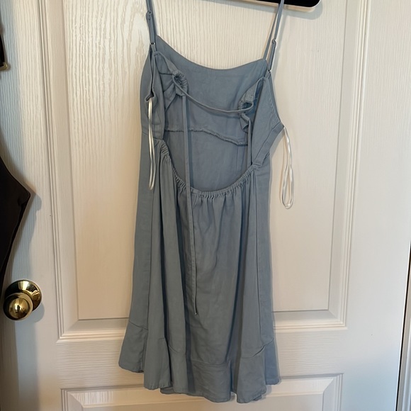 Blue Mini Dress with Tie Back - Picture 4 of 4
